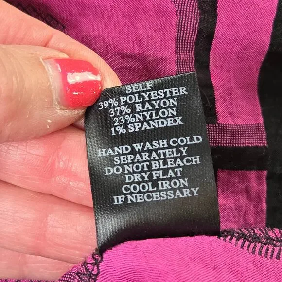 ๐ Lapis Anthropologie EUC Tube Dress Geometric Cityscape Strapless OS purple - Picture 11 of 17